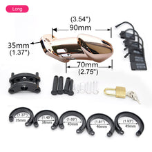 Load image into Gallery viewer, Rose Gold Chastity Cage – product feature overview, gallery view 5 from the CAGINK product page