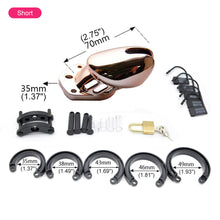 Load image into Gallery viewer, Rose Gold Chastity Cage – product design details, gallery view 6 from the CAGINK product page
