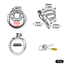 Carica l'immagine nel visualizzatore di Gallery, Chainmail Steel Chastity Cage with Belt - 2