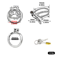 Carica l'immagine nel visualizzatore di Gallery, Chainmail Steel Chastity Cage with Belt - 3