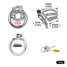 Carica l'immagine nel visualizzatore di Gallery, Chainmail Steel Chastity Cage with Belt - 4