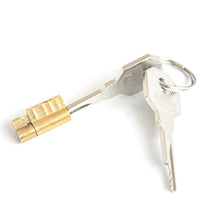 Load image into Gallery viewer, Chastity Cage Accessories - Brass Lock β locking components and key details, gallery view 4
