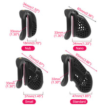 Load image into Gallery viewer, New Honeycomb Chastity Cage – product design details, gallery view 6 from the CAGINK product page