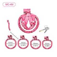 Carica l'immagine nel visualizzatore di Gallery, Pink Camouflage Chastity Cage – product design details, gallery view 12