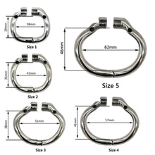 Load image into Gallery viewer, Accessory Ring for Not Getting Off Metal Chastity Device – size and dimensions guide, gallery view 7