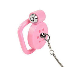 Load image into Gallery viewer, BDSM Flat Bondage Chastity Cage With Leash – product design details, gallery view 2