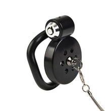 Load image into Gallery viewer, BDSM Flat Bondage Chastity Cage With Leash – product design details, gallery view 3
