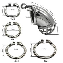 Carica l'immagine nel visualizzatore di Gallery, Bending Tube Stainless Steel Male Chastity Cage – material and construction details, gallery view 5