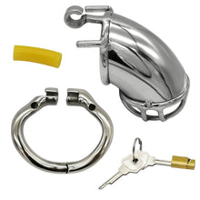 Carica l'immagine nel visualizzatore di Gallery, Bending Tube Stainless Steel Male Chastity Cage – material and construction details, gallery view 3