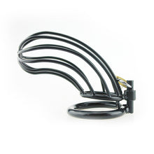 Load image into Gallery viewer, Black Metal Chastity Cage – material and construction details, gallery view 1