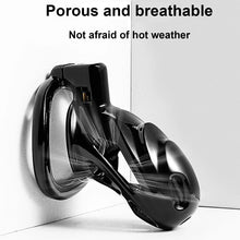 Load image into Gallery viewer, Black Metal Chastity Lock – locking components and key details, gallery view 2