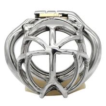 Load image into Gallery viewer, Stainless Steel Stealth Lock Chastity Cage – locking components and key details, gallery view 2