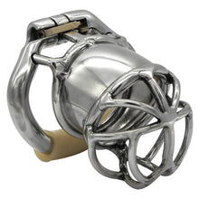 Load image into Gallery viewer, Stainless Steel Stealth Lock Chastity Cage – locking components and key details, gallery view 1
