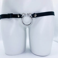Load image into Gallery viewer, Chastity Cage Accessory Ring (With Ears) & Belt – ring and adjustment details, gallery view 6