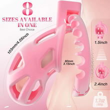 Load image into Gallery viewer, Chastity Cage with 8 Adjustable Cock Ring