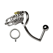 Load image into Gallery viewer, Chastity Cage With Anal Hook β product design details, gallery view 1 from the CAGINK product page