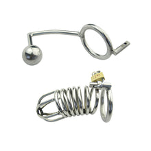Load image into Gallery viewer, Chastity Cage With Anal Hook β product design details, gallery view 2 from the CAGINK product page