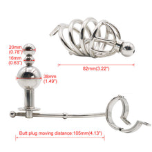 Load image into Gallery viewer, Chastity Cage With Butt Plug – product feature overview, gallery view 5