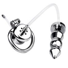 Load image into Gallery viewer, Chastity Cage With Enema Butt Plug – product design details, gallery view 2