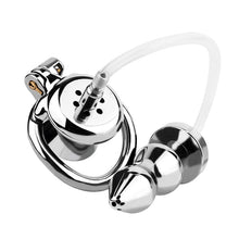 Load image into Gallery viewer, Chastity Cage With Enema Butt Plug – product design details, gallery view 1