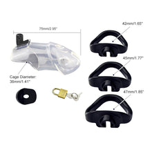 Load image into Gallery viewer, Clear Chastity Cage – product design details, gallery view 3 from the CAGINK product page