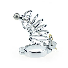 Carica l'immagine nel visualizzatore di Gallery, Cock Cage With Catheter With 3 Rings – product design details, gallery view 1