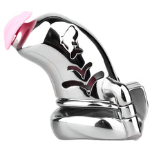 Carica l'immagine nel visualizzatore di Gallery, Dolphin Steel Chastity Cage with Anti-ring Removable - with pink urethral