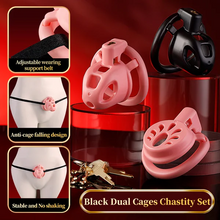 Carica l'immagine nel visualizzatore di Gallery, Double Small Chastity Cage Set