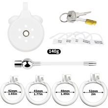 Carica l'immagine nel visualizzatore di Gallery, Flat Chastity Cage with Detchable Ball Catheter- 22