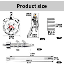 Cargar imagen en el visor de la galería, Flat Cock Cage With Removable Spikes – size and dimensions guide, gallery view 6