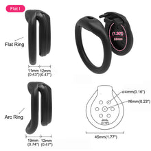 Load image into Gallery viewer, Flat Cock Chastity Cage Pro β ring and adjustment details, gallery view 4