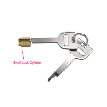 Load image into Gallery viewer, Flat Pink Chastity Lock – locking components and key details, gallery view 7