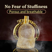 Carica l'immagine nel visualizzatore di Gallery, Golden Adjustable Chainmail Chastity Cage 1