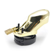 Carica l'immagine nel visualizzatore di Gallery, Golden Chastity Cage – product design details, gallery view 2 from the CAGINK product page