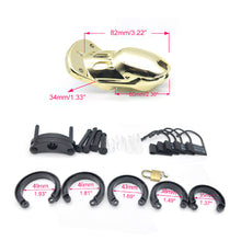 Carica l'immagine nel visualizzatore di Gallery, Golden Chastity Cage – product design details, gallery view 4 from the CAGINK product page