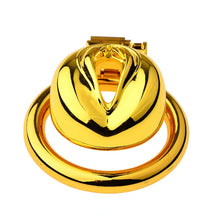 Carica l'immagine nel visualizzatore di Gallery, Golden Flat Metal Chastity Device