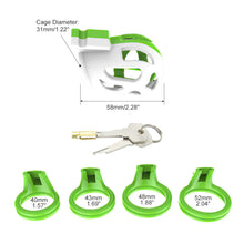 Load image into Gallery viewer, Green Chastity Cage β product design details, gallery view 4 from the CAGINK product page