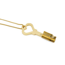 Load image into Gallery viewer, Heart Shaped Chastity Cage Cylinder Lock With Chain – locking components and key details, gallery view 2