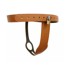 Cargar imagen en el visor de la galería, Leather Female Lockable Chastity Belt – product design details, gallery view 4