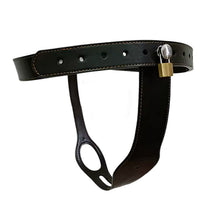 Cargar imagen en el visor de la galería, Leather Female Lockable Chastity Belt – product design details, gallery view 5