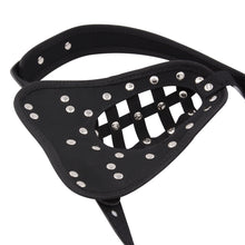 Load image into Gallery viewer, Leather Male Chastity Belt – product design details, gallery view 2 from the CAGINK product page