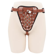 Load image into Gallery viewer, Leather Male Chastity Belt – product design details, gallery view 6 from the CAGINK product page