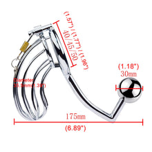 Load image into Gallery viewer, Male Chastity Device With Anal Hook – product design details, gallery view 5