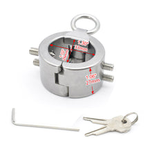 Carica l'immagine nel visualizzatore di Gallery, Male Chastity Ring – ring and adjustment details, gallery view 5 from the CAGINK product page