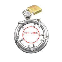 Load image into Gallery viewer, Metal Chastity Ring β ring and adjustment details, gallery view 5 from the CAGINK product page