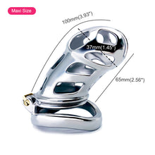 Load image into Gallery viewer, Metal Cobra Chastity Cage – material and construction details, gallery view 24