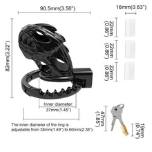 Load image into Gallery viewer, Monster Cock Cage Bondage With Adjustable 8 Sizes – ring and adjustment details, gallery view 4
