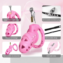 Carica l'immagine nel visualizzatore di Gallery, Pink Rattler Chastity Cage with Anal Plug 6