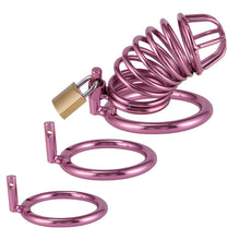 Load image into Gallery viewer, Purple Chastity Cage ( 3 Rings ) – product design details, gallery view 4