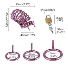 Load image into Gallery viewer, Purple Chastity Cage ( 3 Rings ) – product feature overview, gallery view 5